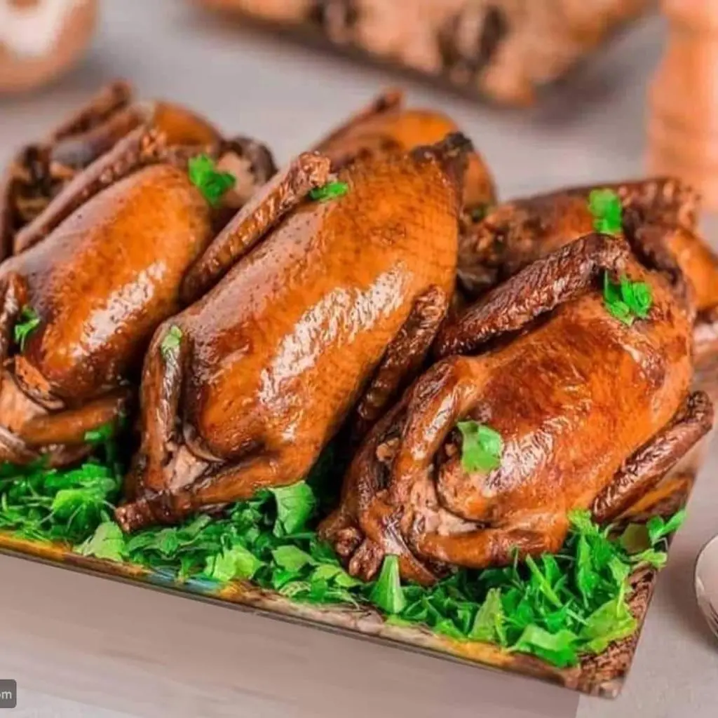 Stuffed Pigeon on Charcoal